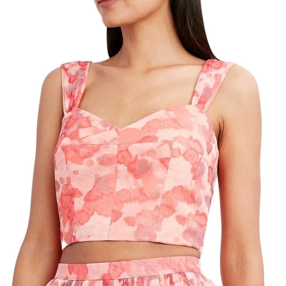 BCBG MAXAZRIA | Mesh Overlay Crop Top (S)